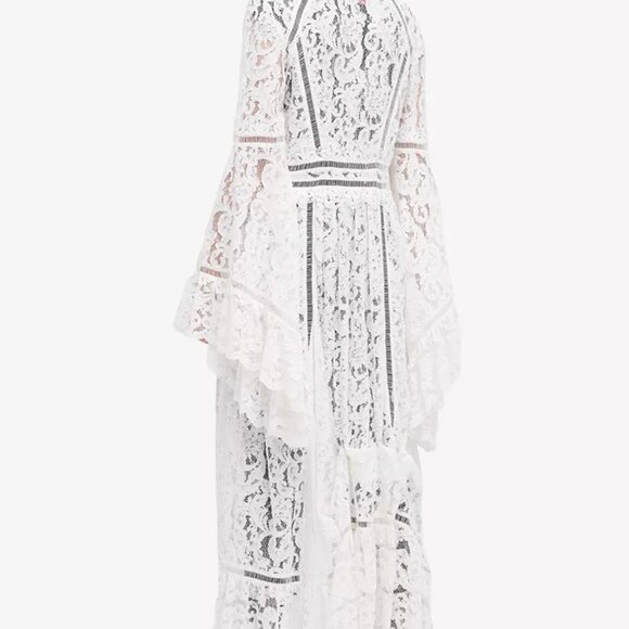 🕊️ Free People Rhiannon Lace Maxi Dress kimono | Boho Sheer Cardigan Gown | - Picture 6 of 10